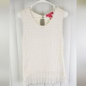White Crochet Lace Sleeveless Blouse